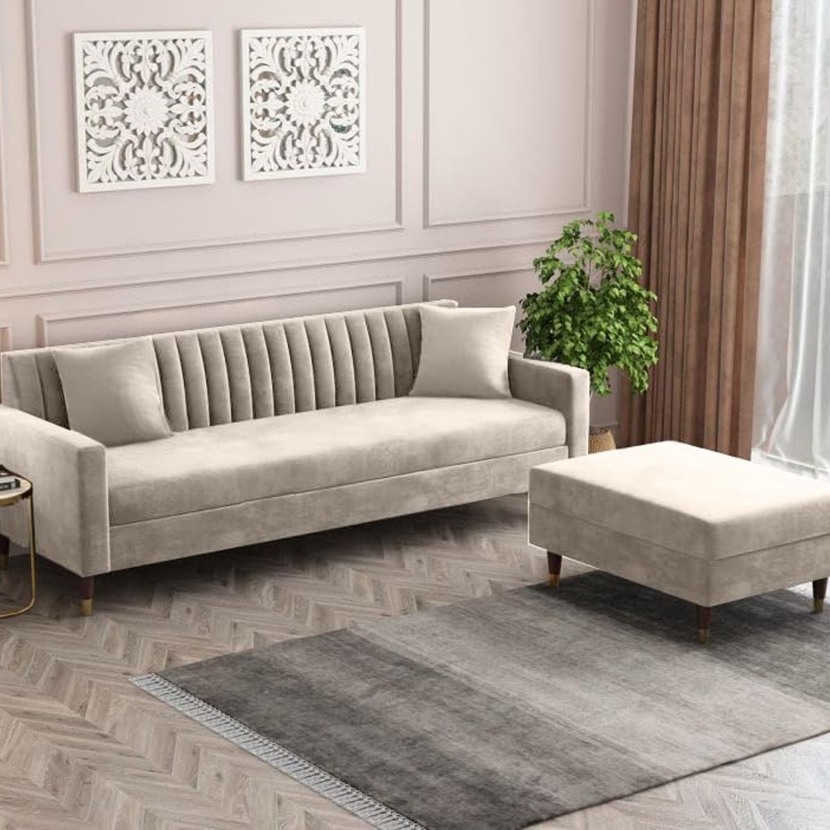 ARTSOFA - Sofá seccional Mumbai beige + obsequio