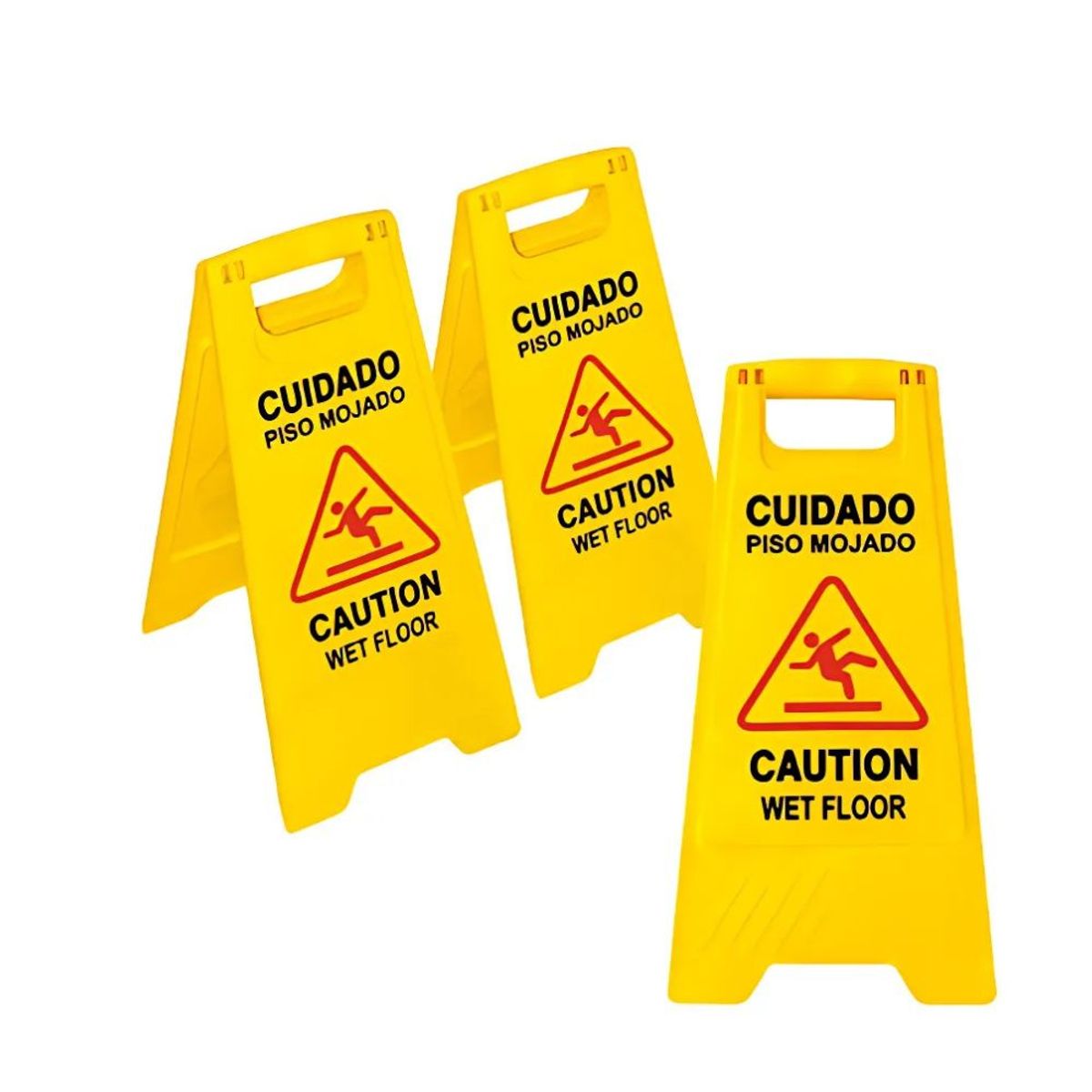 GENERICO - Kit x10Un Cartel Señal de Piso Mojado para Precaución Plegable
