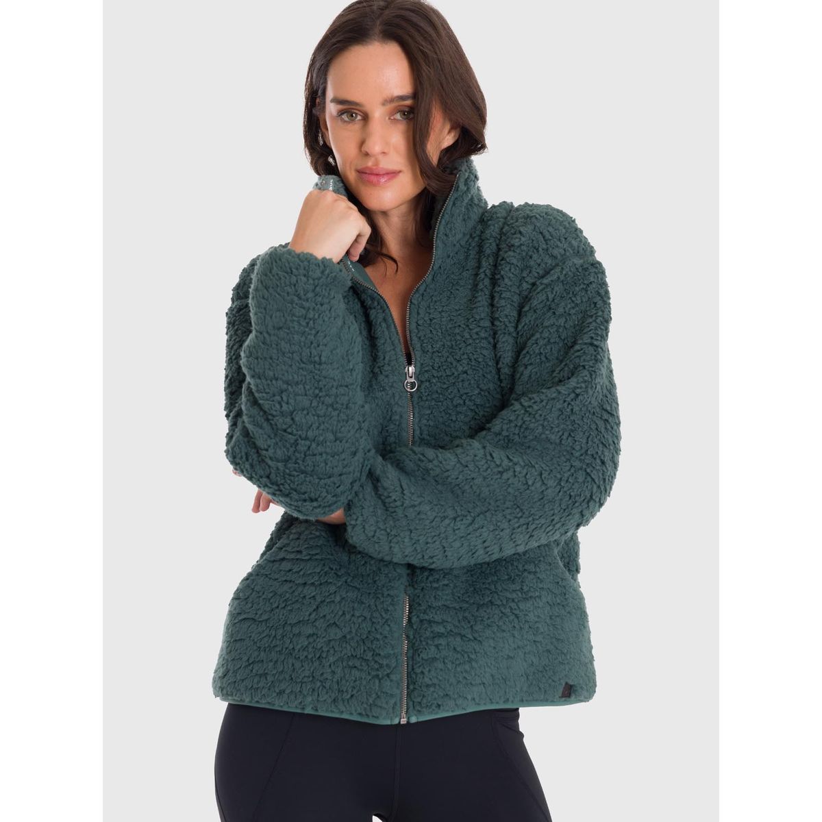 BSOUL - Polar Mujer Bsoul Full Zip Sherpa Verde BSOUL