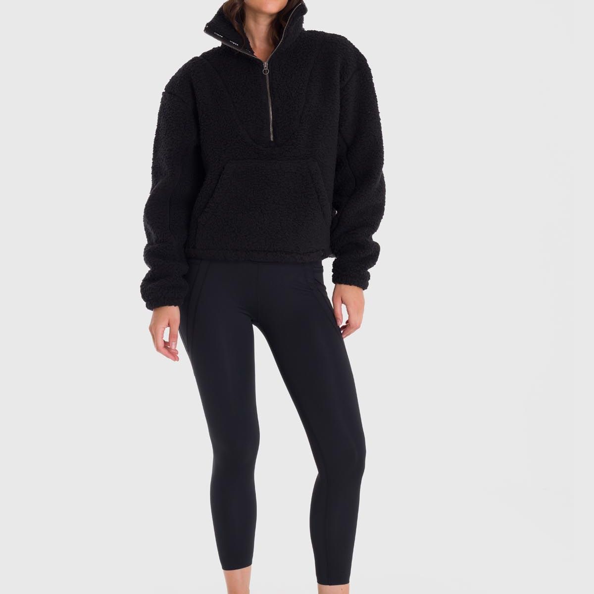 BSOUL - Polar Mujer Bsoul Mid Zip Sherpa Negro BSOUL