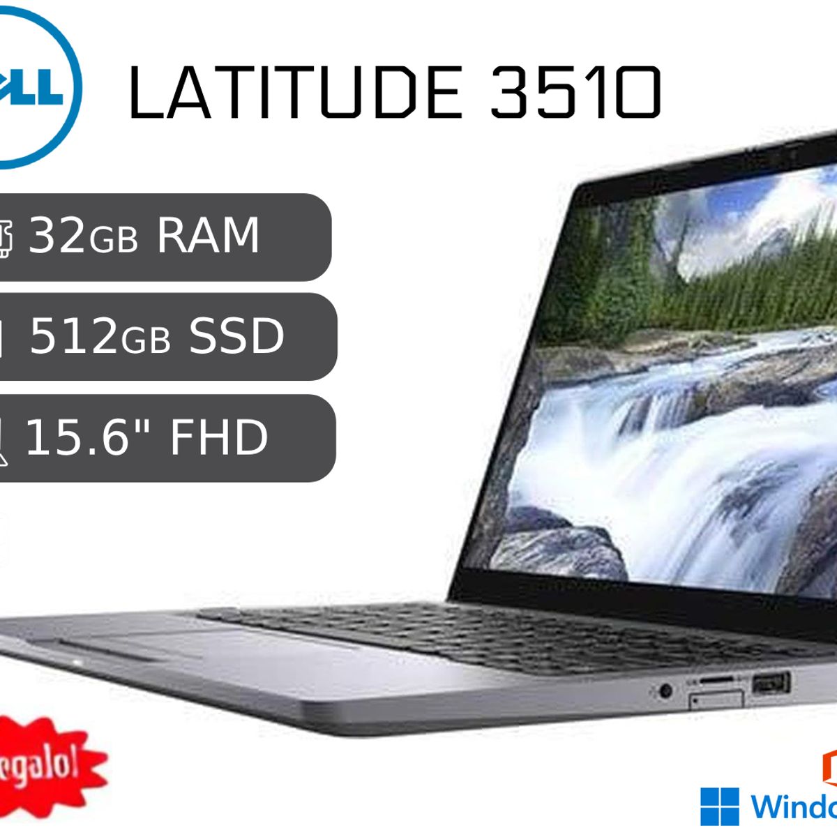 DELL - Dell Latitude 3510, Intel Core 7, 32gb Ram 512 Ssd, Fhd Reacondicionado 1 año de garantìa + COOLER