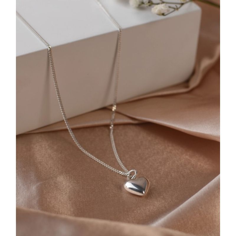 GENERICO - COLLAR DIJE CORAZON BOMBITA PLATA 950
