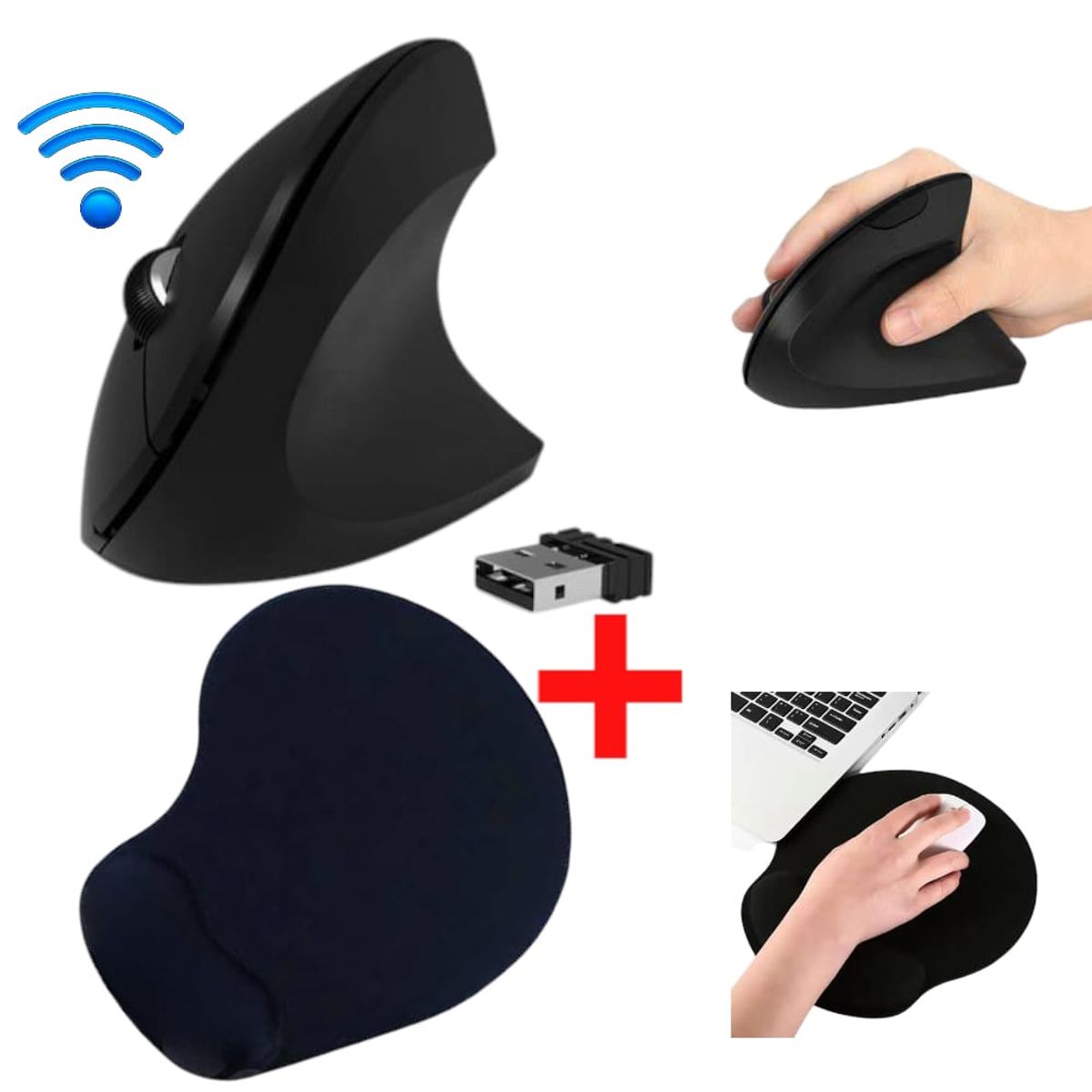 OEM - Mejora tu Espacio Mouse Ergonómico Inalámbrico y Pad Antifatiga