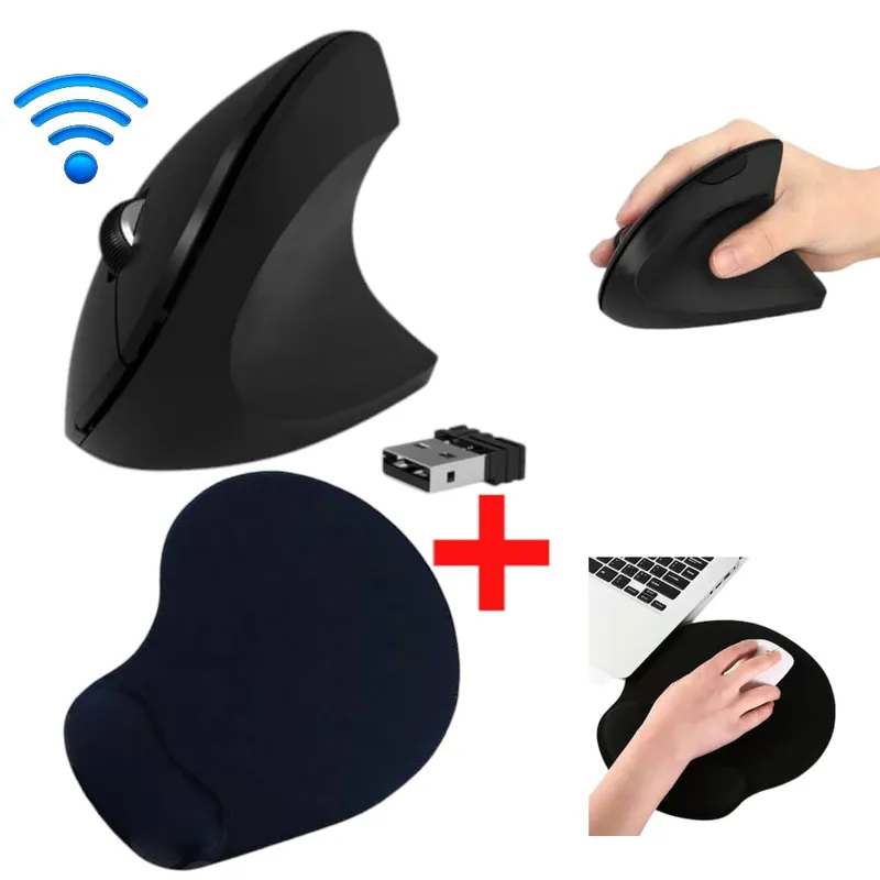 OEM - Mejora tu Espacio Mouse Ergonómico Inalámbrico y Pad Antifatiga