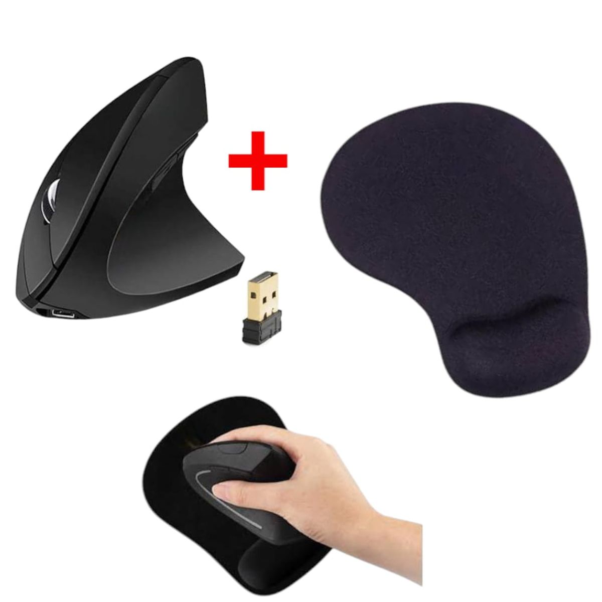 OEM - Mejora tu Espacio Mouse Ergonómico Inalámbrico y Pad Antifatiga