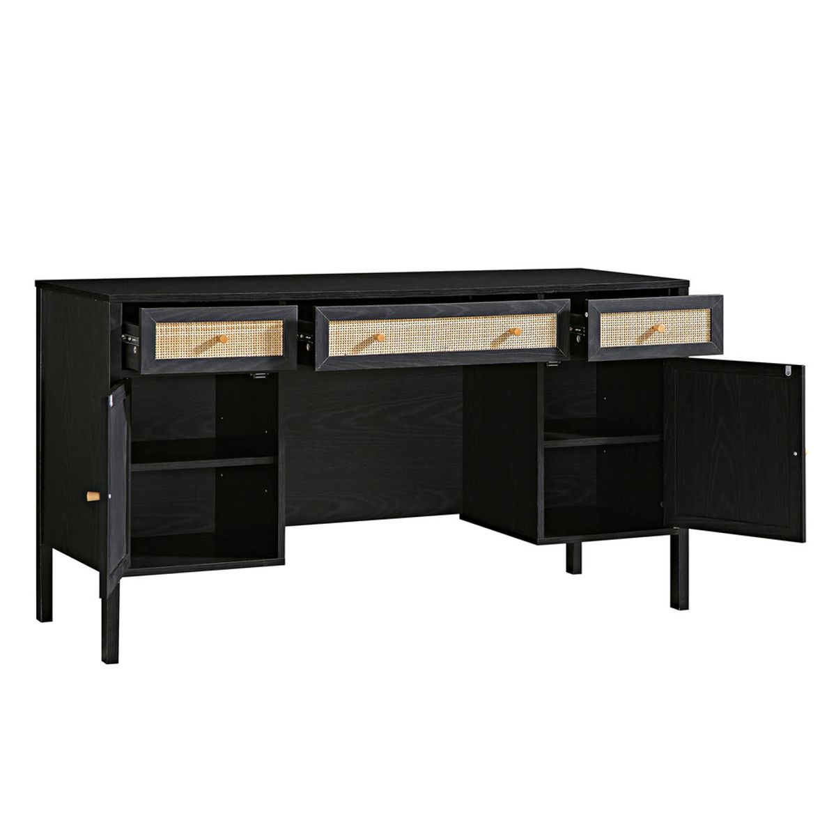 R&R MUEBLES - Escritorio Vintage Yuina Negro R&R MUEBLES