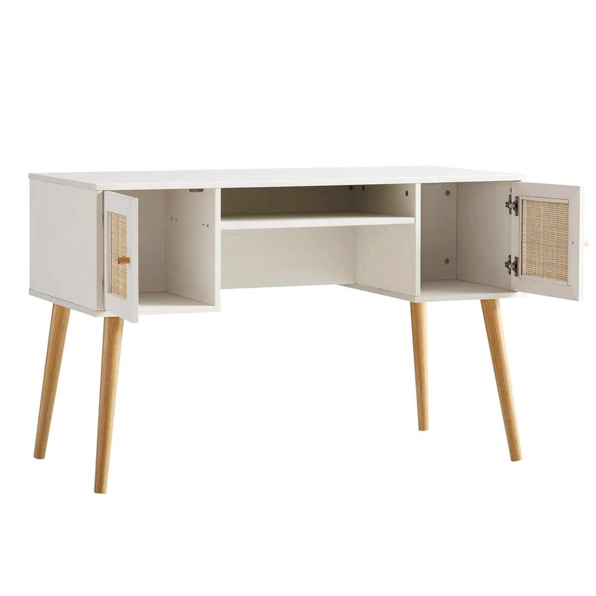 R&R MUEBLES - Escritorio Vintage Niisato Blanco R&R MUEBLES