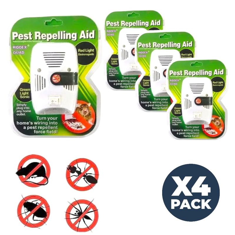 OEM - Pack 4 Dispositivos Repelentes Electrónicos de Plagas Hogar
