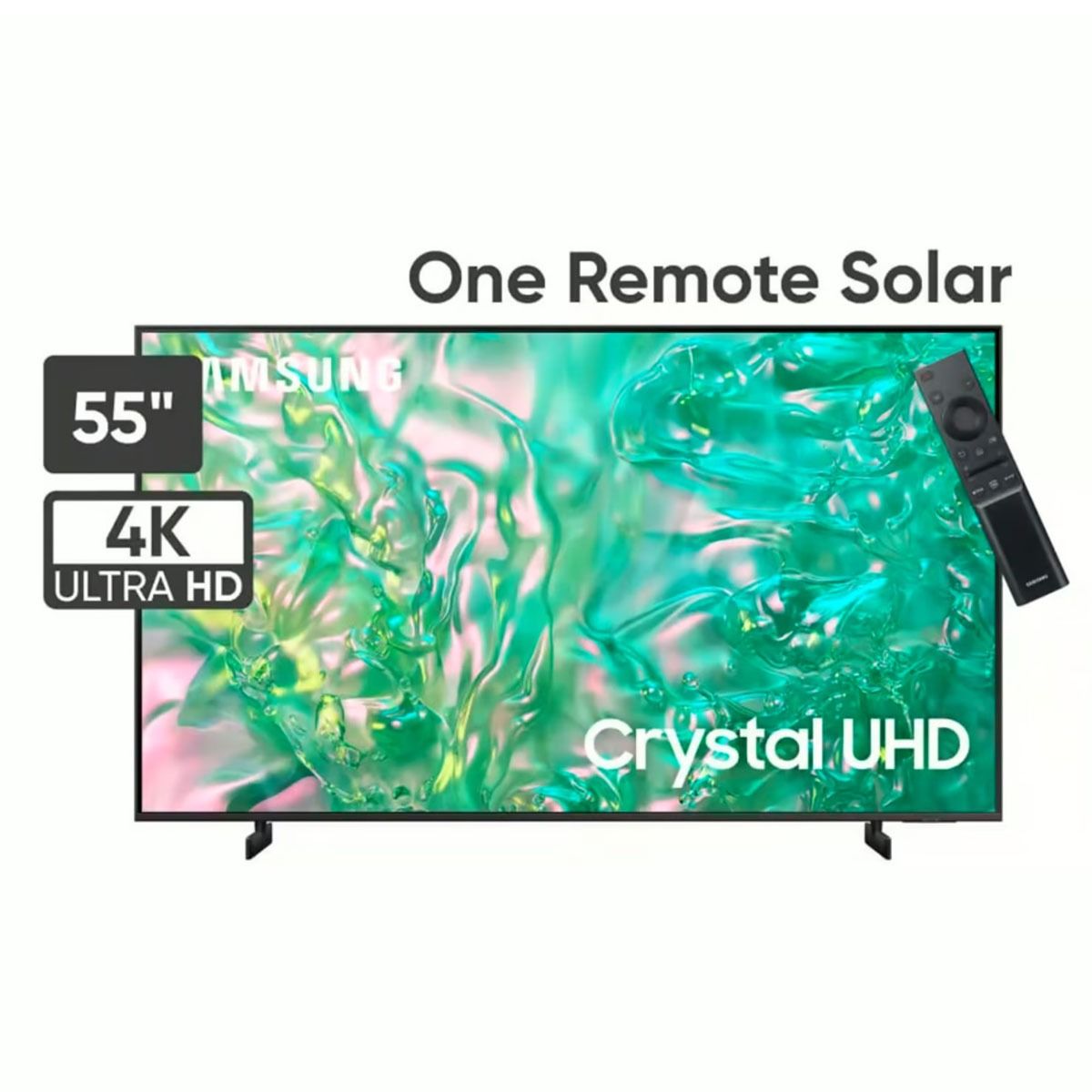 SAMSUNG - Televisor 55 Crystal Uhd Du8000 4k Tizen Os Smart Tv 2024 control de voz recarga solar bluetooth