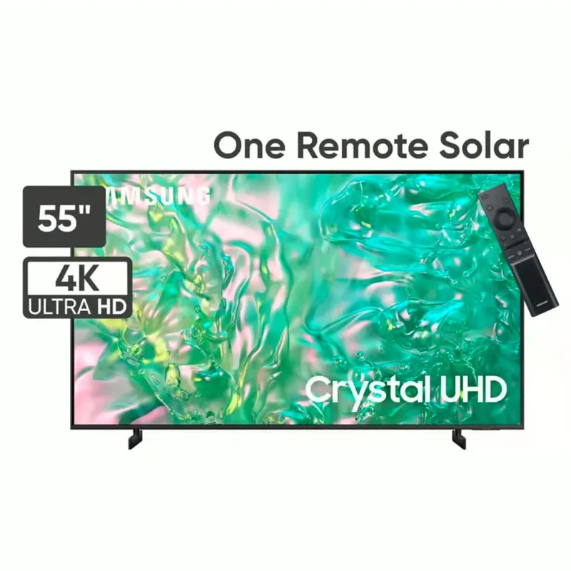 SAMSUNG - Televisor 55 Crystal Uhd Du8000 4k Tizen Os Smart Tv 2024 control de voz recarga solar bluetooth