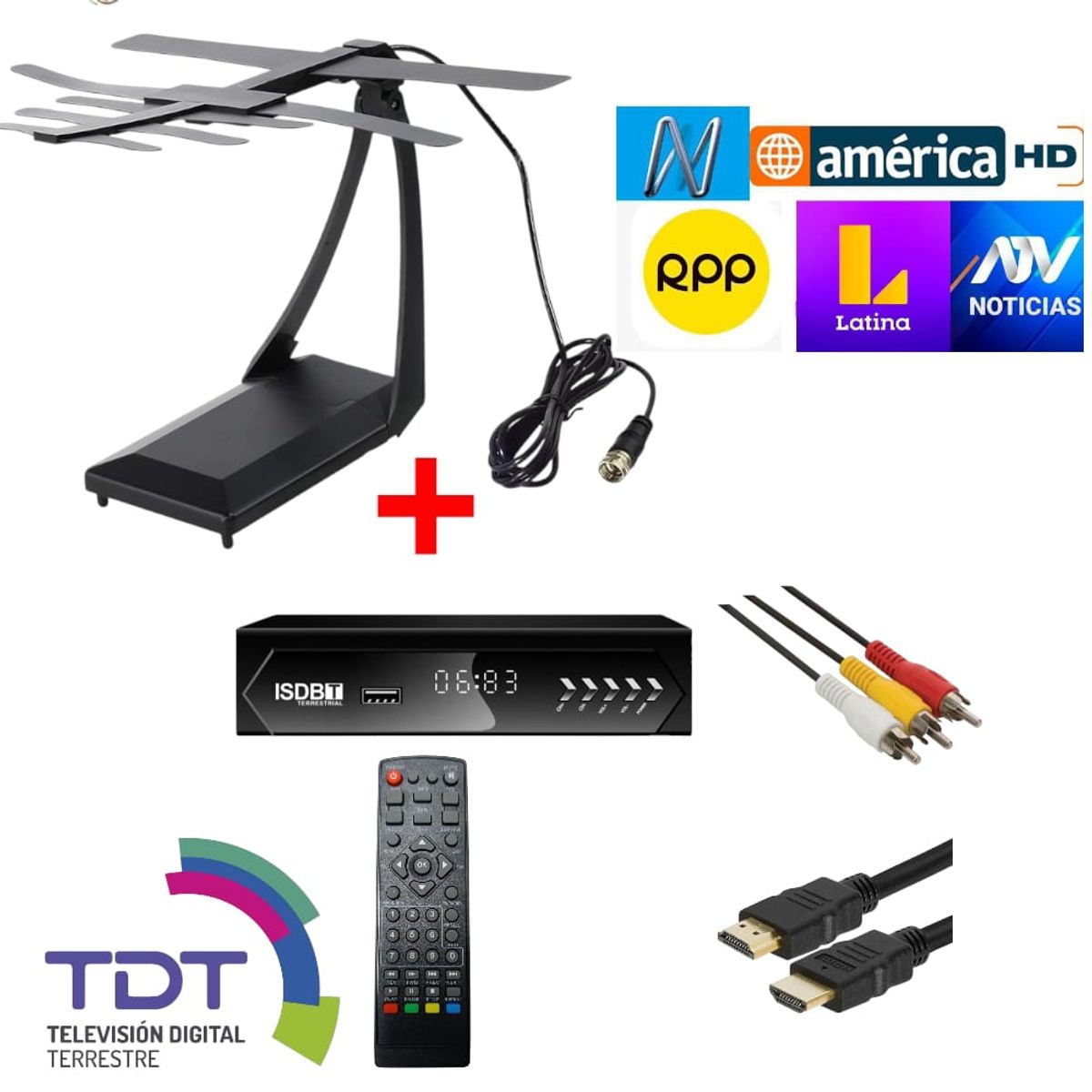 OEM - Receptor ISDB-T + Antena HT Digital para Ver TV Abierta en Alta Calidad