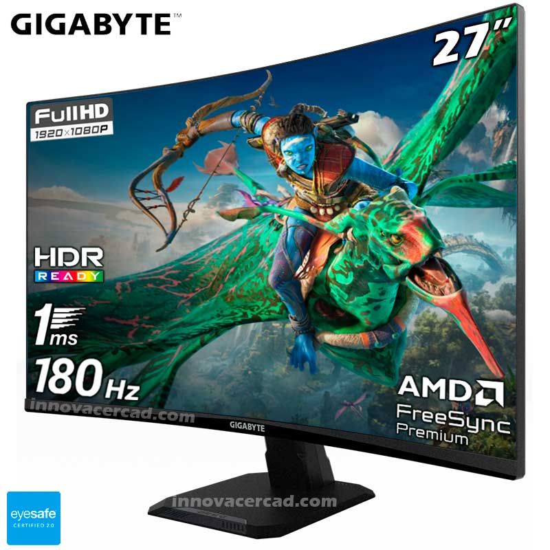 GIGABYTE - Monitor Gigabyte Curvo GS27FC 27” FHD 180Hz 1ms HDR FreeSync