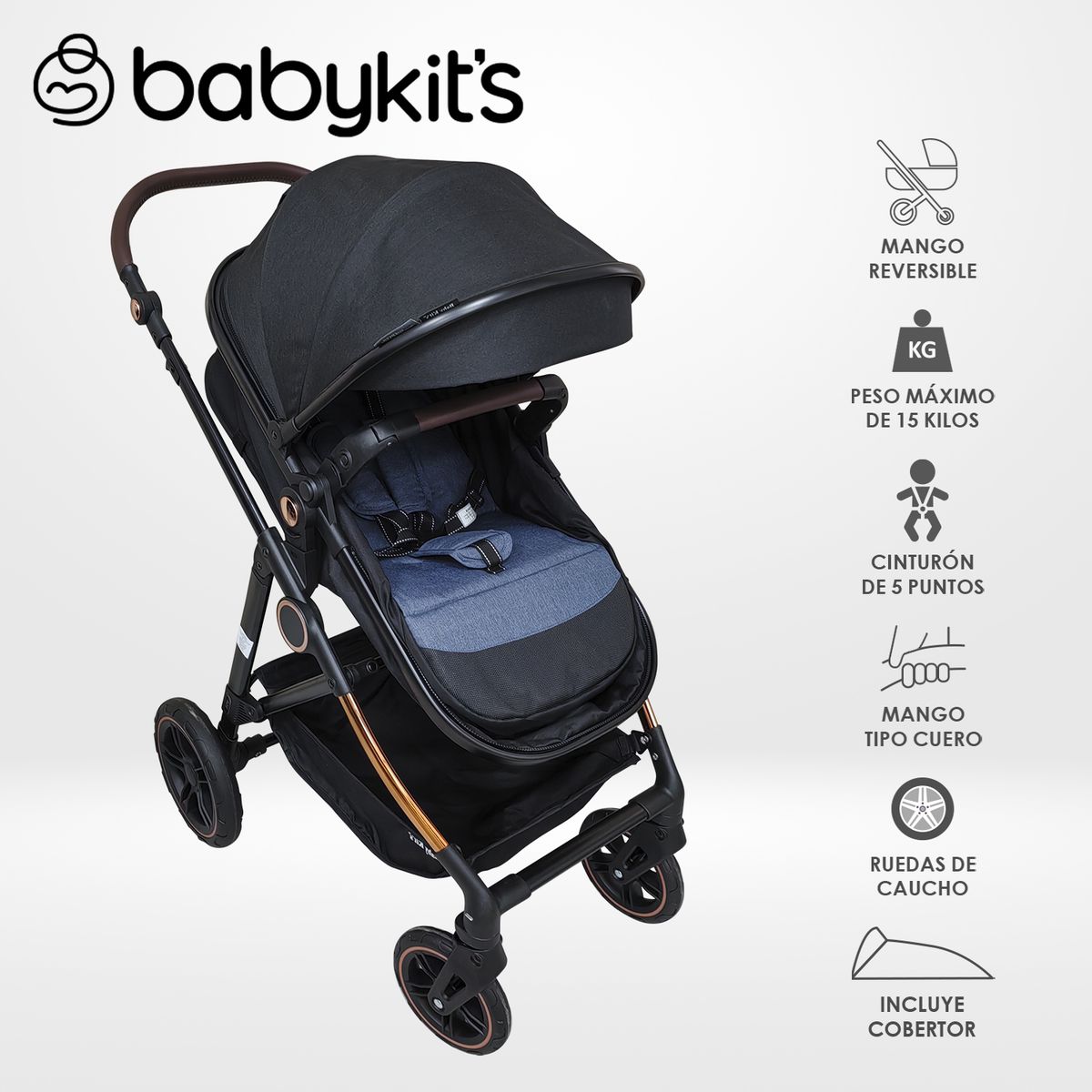 BABY KITS - Coche Cuna Vox T Gold Baby Kits Azul
