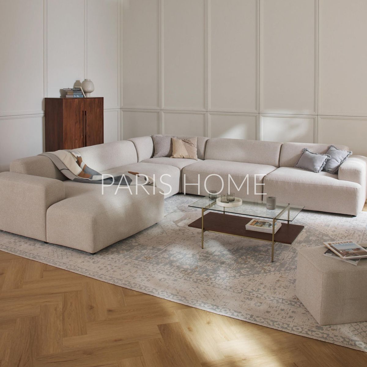 GENERICO - Seccional Derecho Rinconero Longhe Gala Tejido - Beige Claro