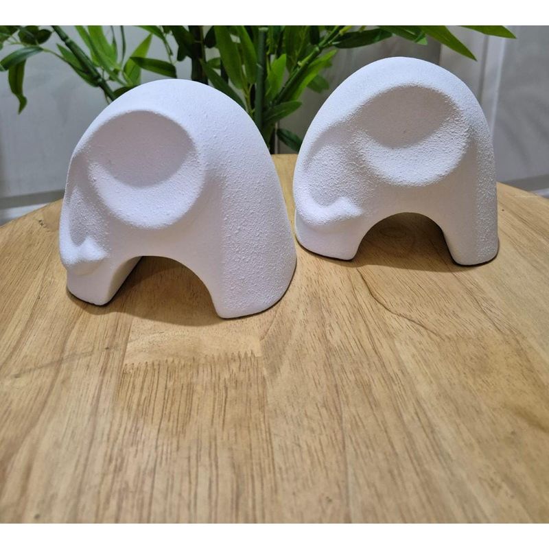 GENERICO - Adornos Pack De 2 Elefantes Bebés 13.3x9x12cm