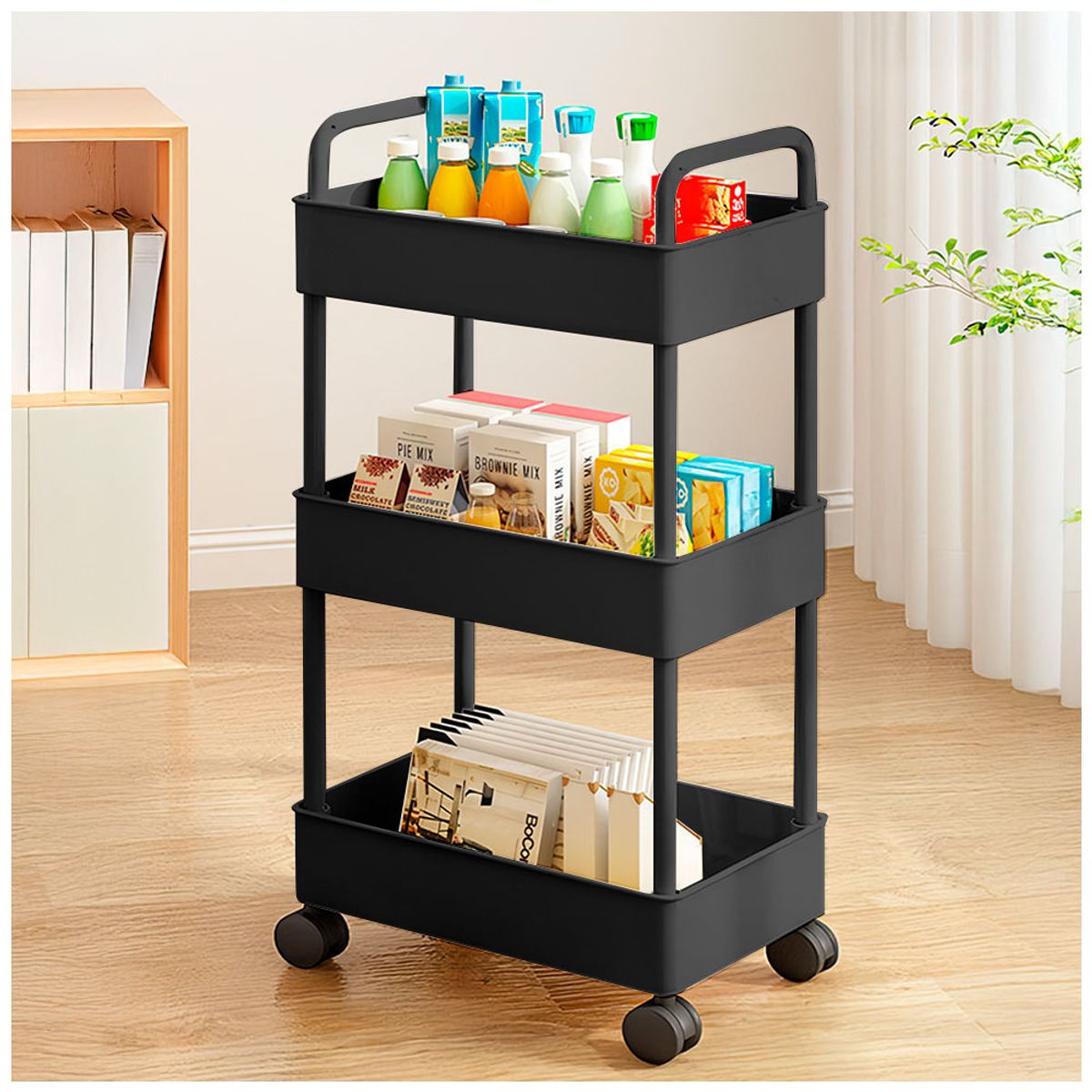 Carrito Organizador 3 Niveles con Ruedas para Cocina NG AY8, marca KELLER - Foto Principal