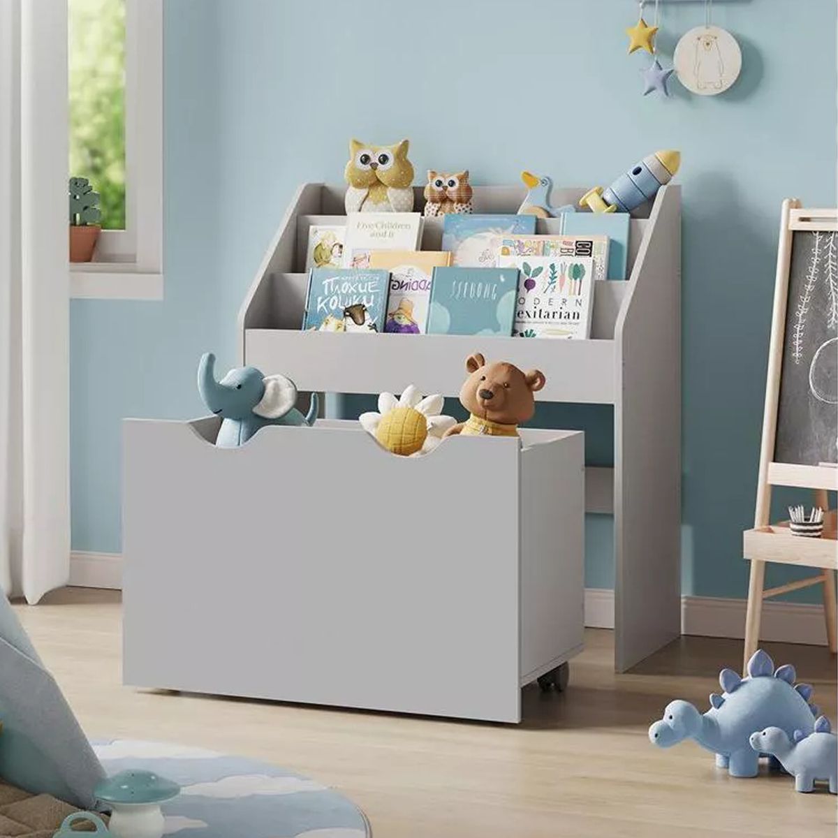 GENERICO - Librero Infantil Baúl con Ruedas Tarly - Vaquita Home