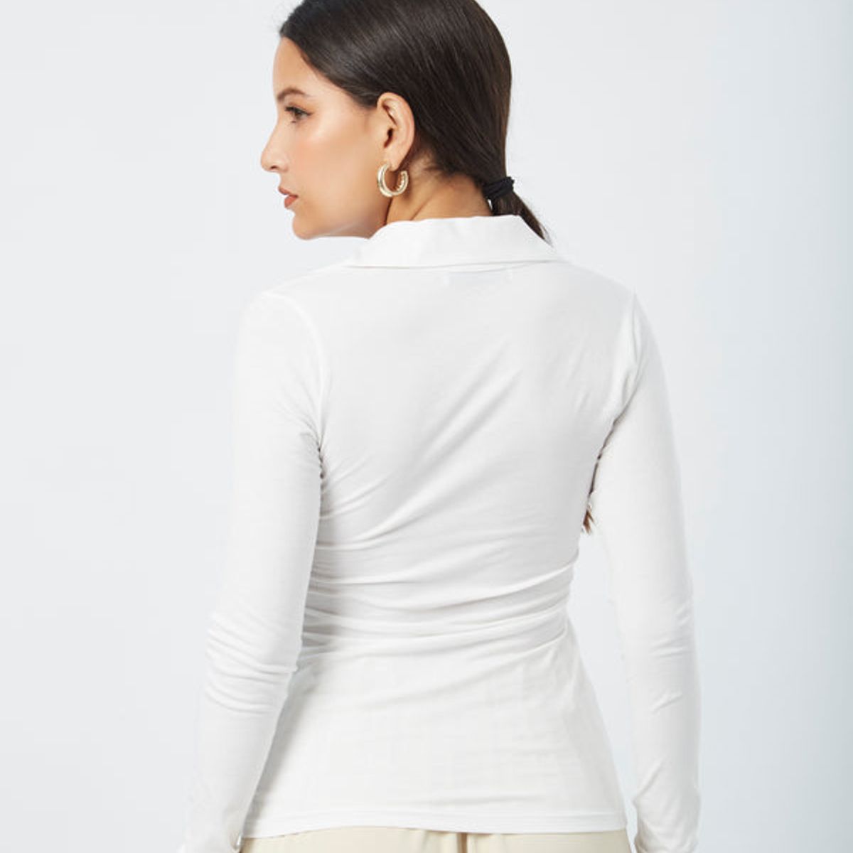 BANATY - POLO DE ALGODON CAMISERO MANGA LARGA LORY DE MUJER