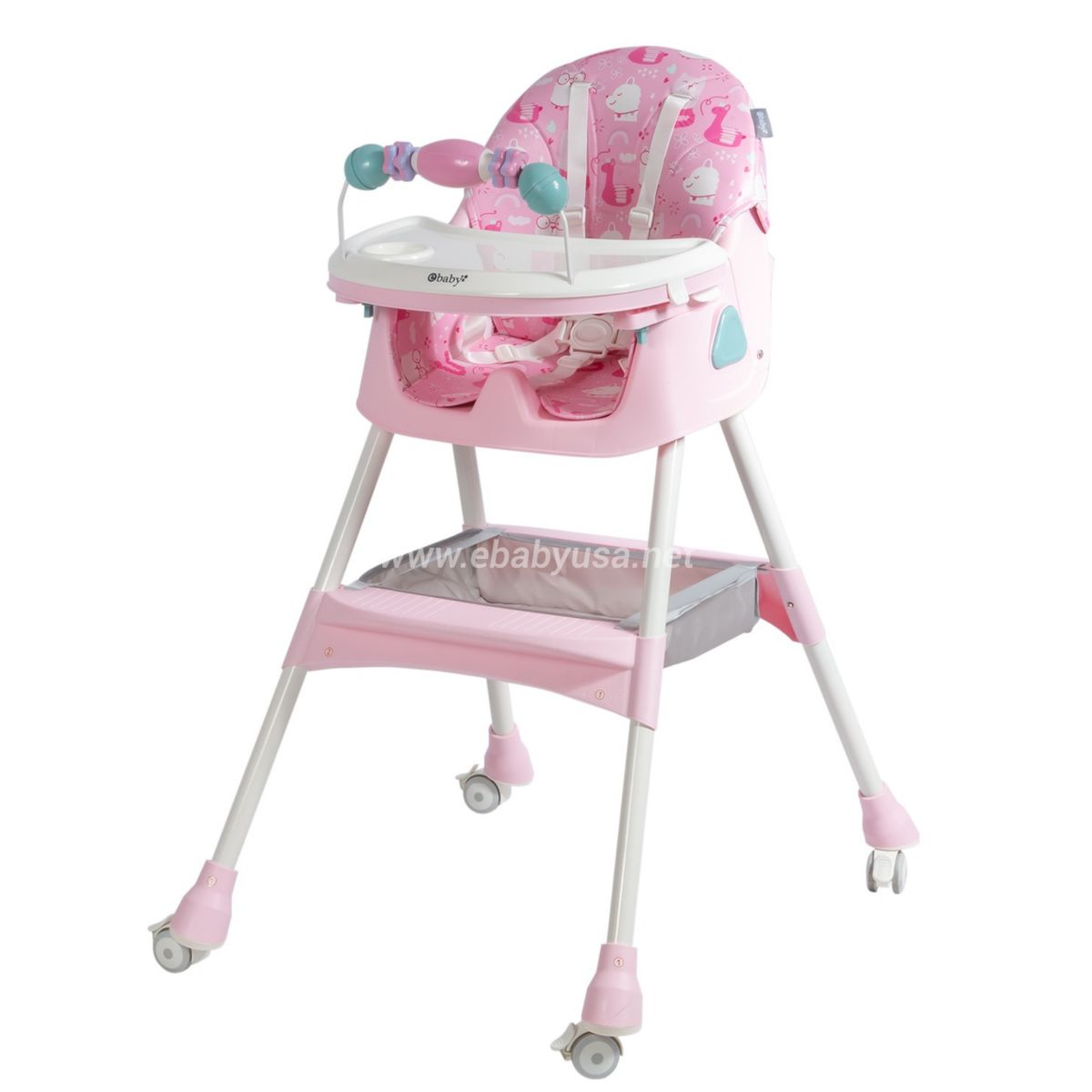 EBABY - Silla de comer para bebe Plegable Lulu Fucsia