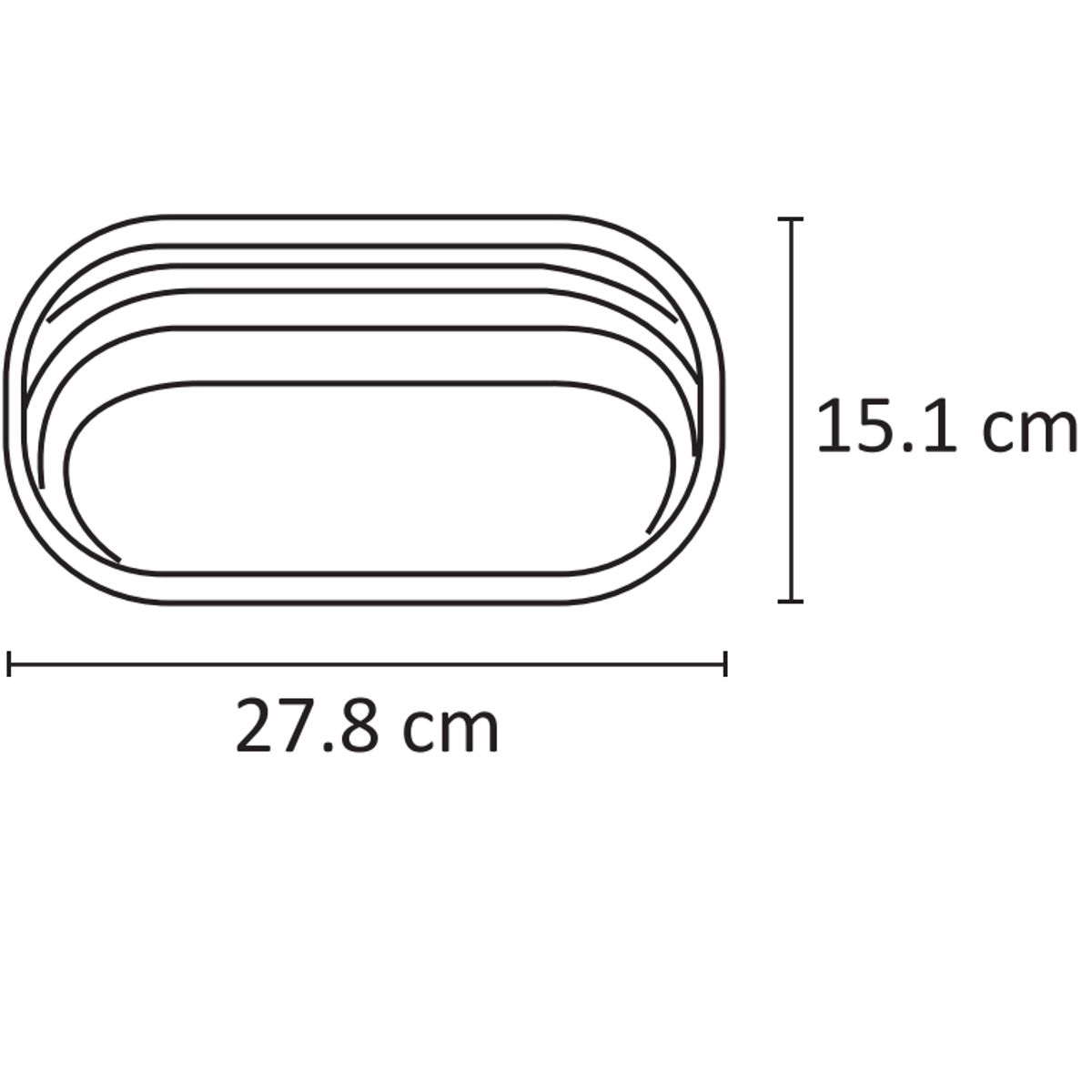 GENERICO - Aplique Led Ovalado 20W Luz Blanca