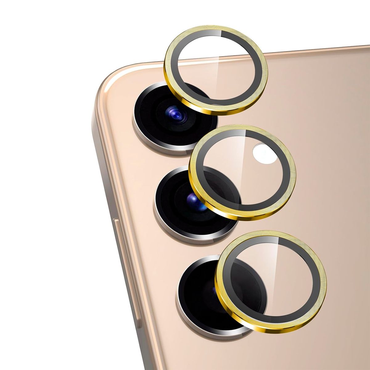 GENERICO - Protector de Lente Glass Individual Compatible con Galaxy S22 Plus Dorado