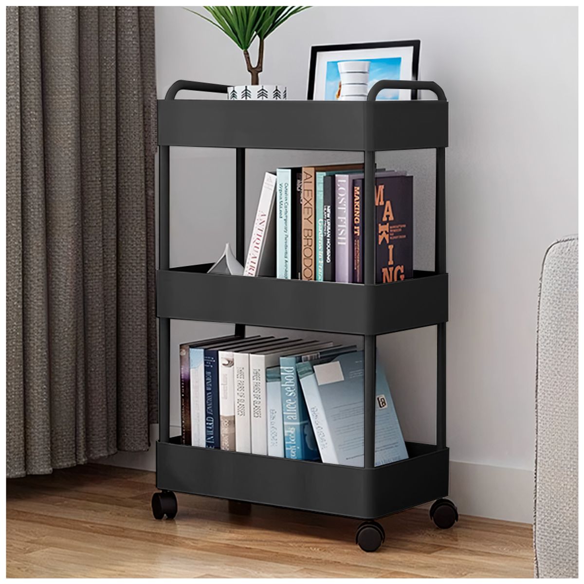 KELLER - Carrito Organizador 3 Niveles con Ruedas para Oficina NG AY8