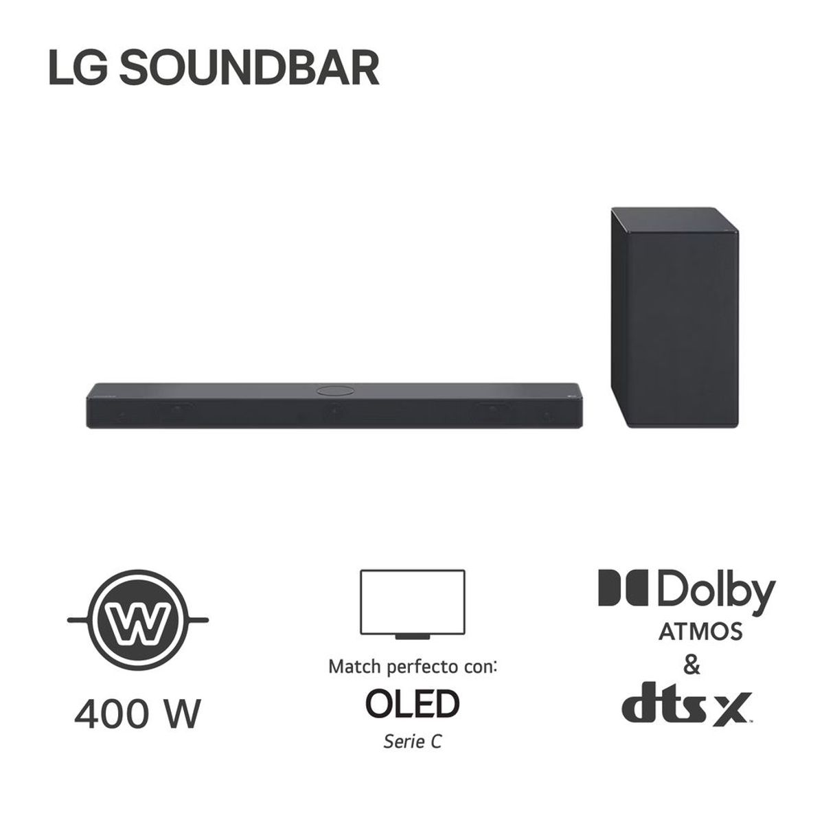 LG - Soundbar SC9S 400W Bluetooth Dolby Atmos Black  LG SC9S