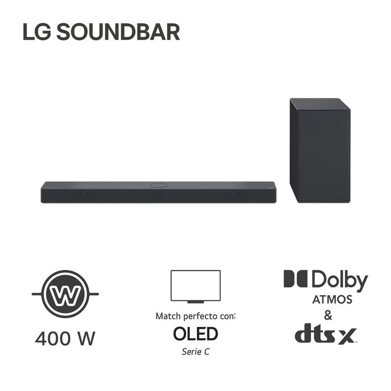 LG - Soundbar SC9S 400W Bluetooth Dolby Atmos Black  LG SC9S