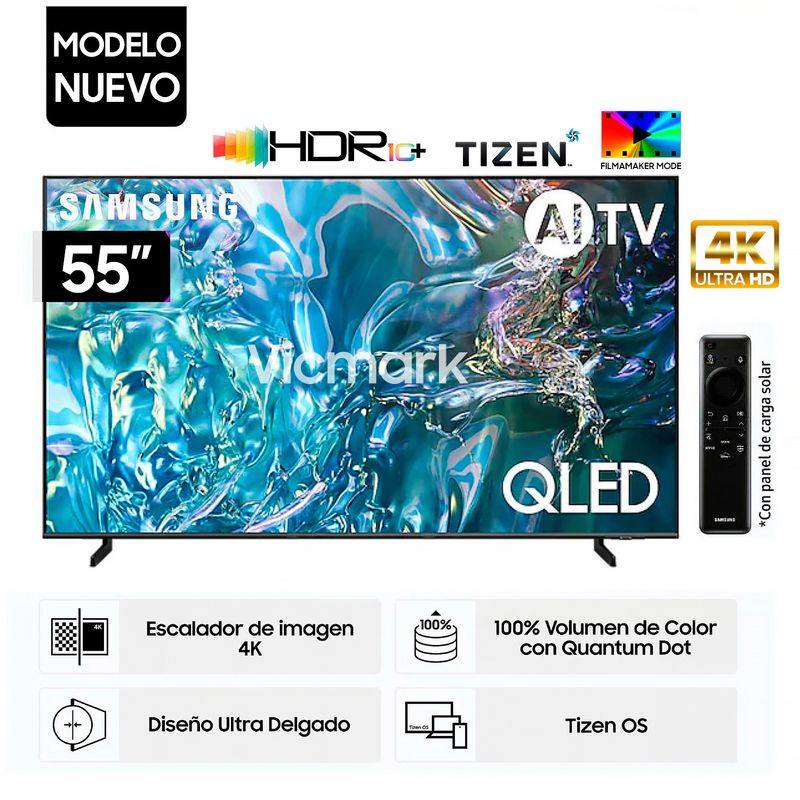 SAMSUNG - Televisor Samsung 55 Pulg. QLED Smart Tv TIZEN OS 4K UHD QN55Q60DAGXPE
