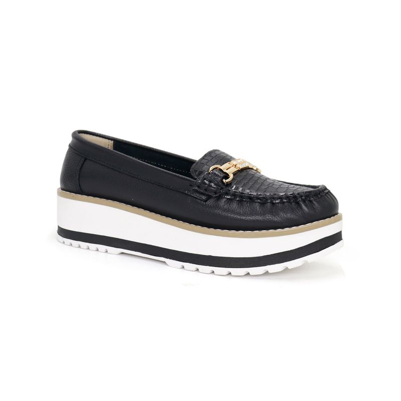 PAR&SS - Mocasines De Cuero Mujer Par&ss PA24I2-537 Negro