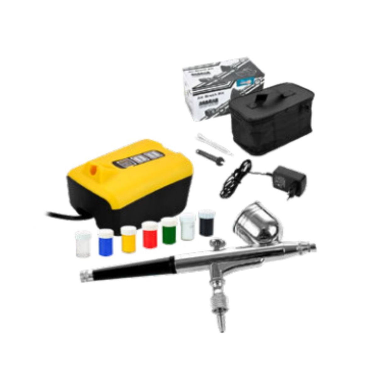 GENERICO - Kit Aerografo con Mini Compresora 12W