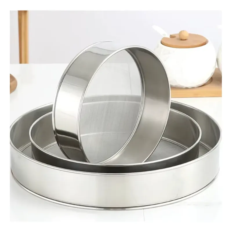 GENERICO - SET JUEGO X4 TAMIZADOR COLADOR HARINA ACERO INOXIDABLE 304