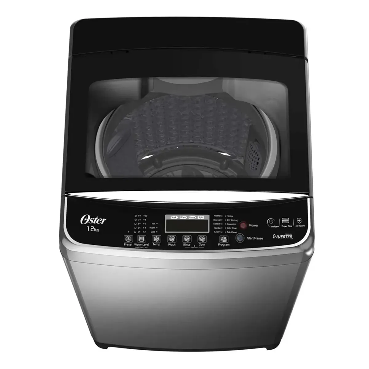 OSTER - Lavadora OSTER 15 Kg Carga Superior OS-PWSMD15WBSI Black Inox