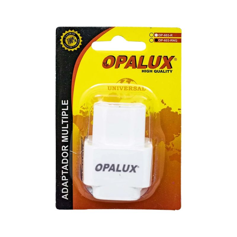 OPALUX - ADAPTADOR  MULTIPLW 10A 220VAC BLANCO OPALUX OP-603-R