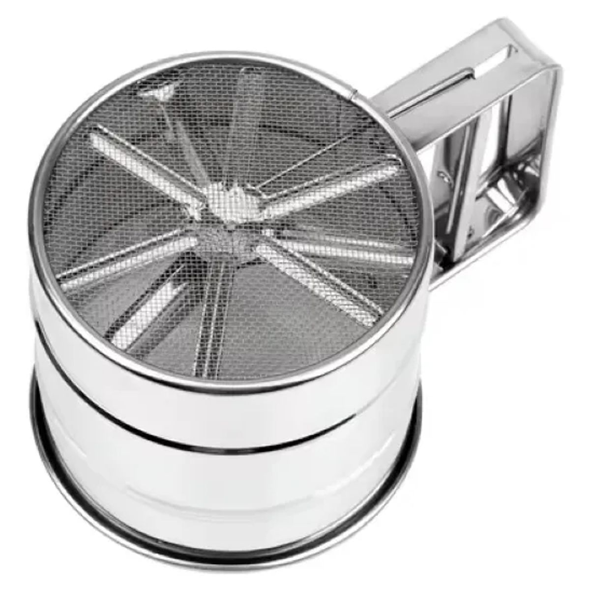 GENERICO - TAMIZADOR COLADOR HARINA EN ACERO INOXIDABLE CON ASA