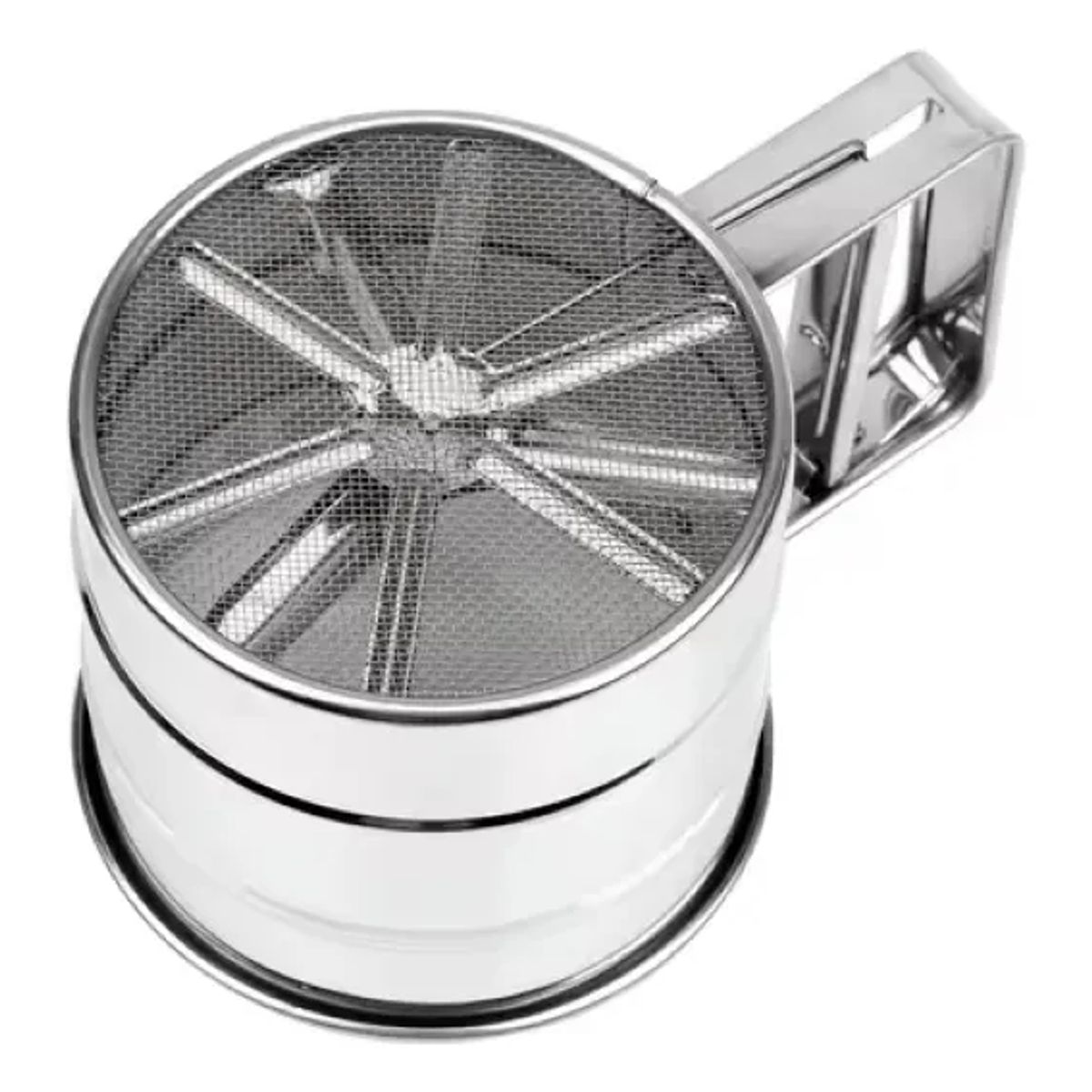 GENERICO - TAMIZADOR COLADOR HARINA EN ACERO INOXIDABLE CON ASA