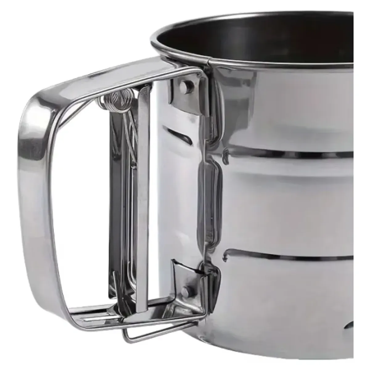 GENERICO - TAMIZADOR COLADOR HARINA EN ACERO INOXIDABLE CON ASA