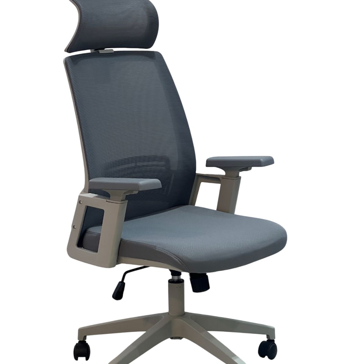 ZIYAZ - Silla De Oficina Ergonómica Tatiana CCabezal Gris Giratoria