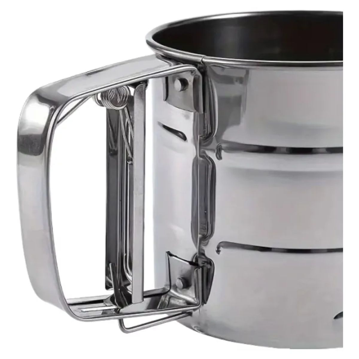 GENERICO - TAMIZADOR CON ASA GATILLO COCINA REPOSTERÍA ACERO INOX