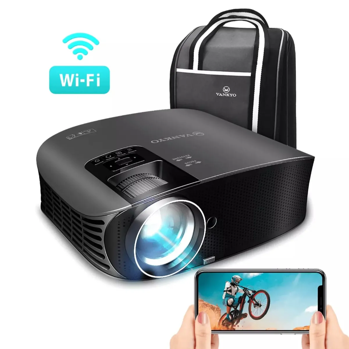 GENERICO - Proyector Vankyo Wifi y Miracast 10 mil Lumines Led  HD  200 Pulgadas