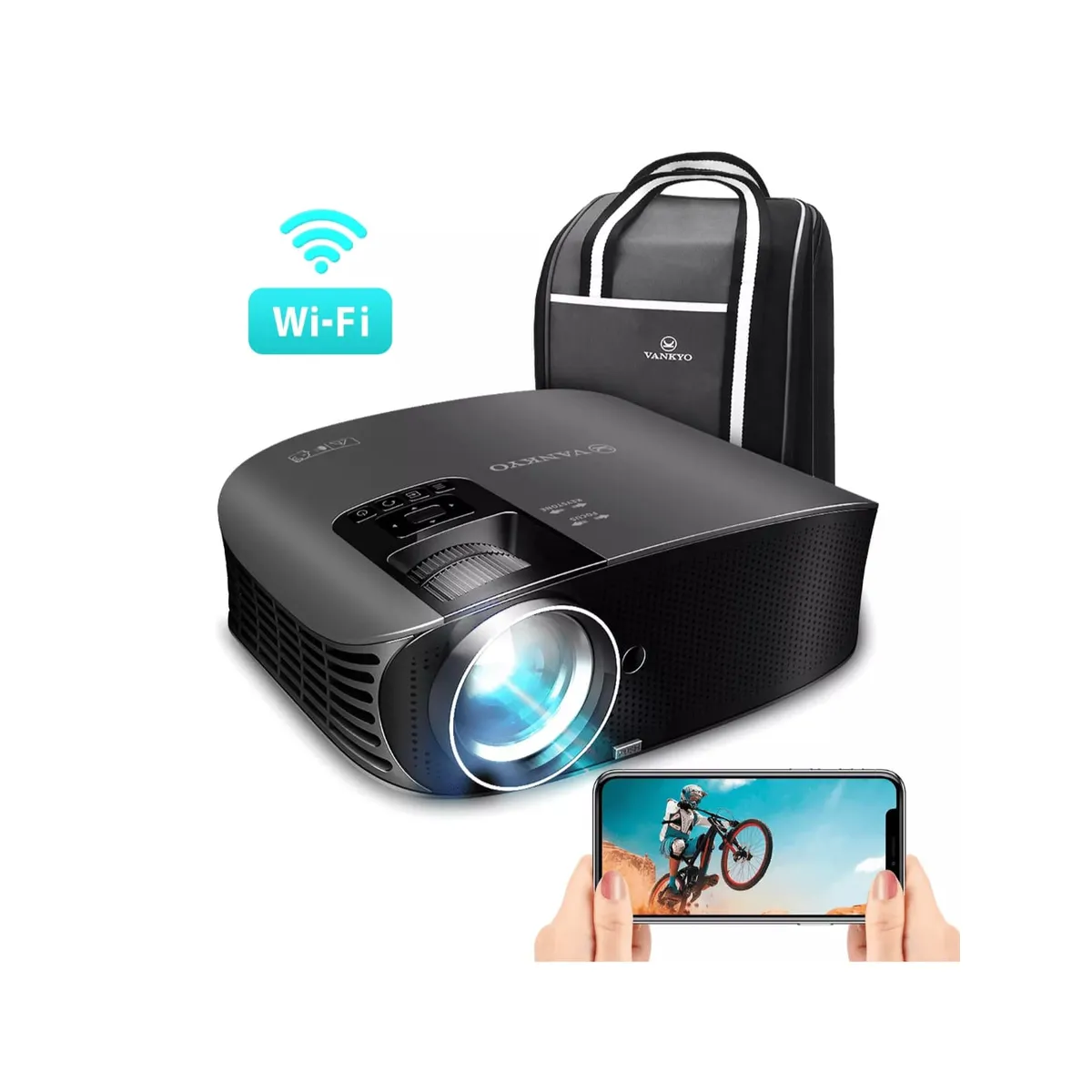 GENERICO - Proyector Vankyo Wifi y Miracast 10 mil Lumines Led  HD  200 Pulgadas