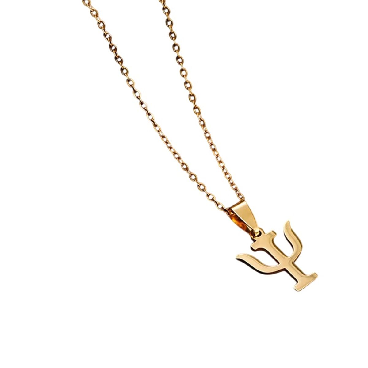 GENERICO - Collar símbolo psi psicología regalo psicólogo dorado