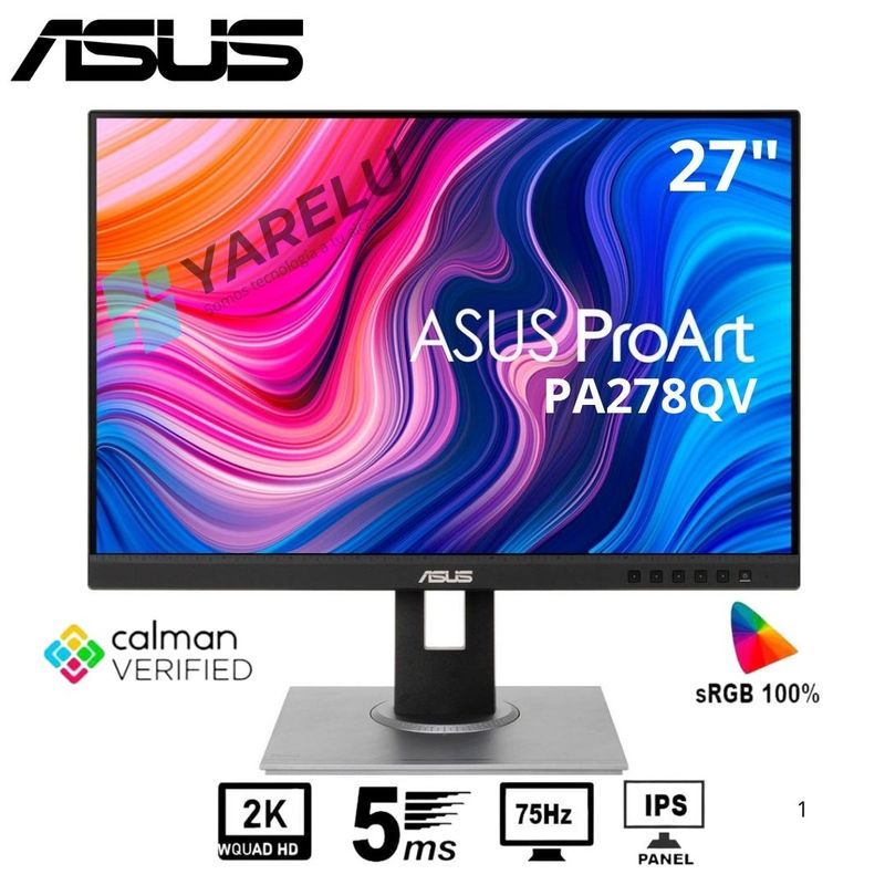 ASUS - Monitor Profesional ASUS ProArt PA278QV 27 2k IPS 100% sRGB