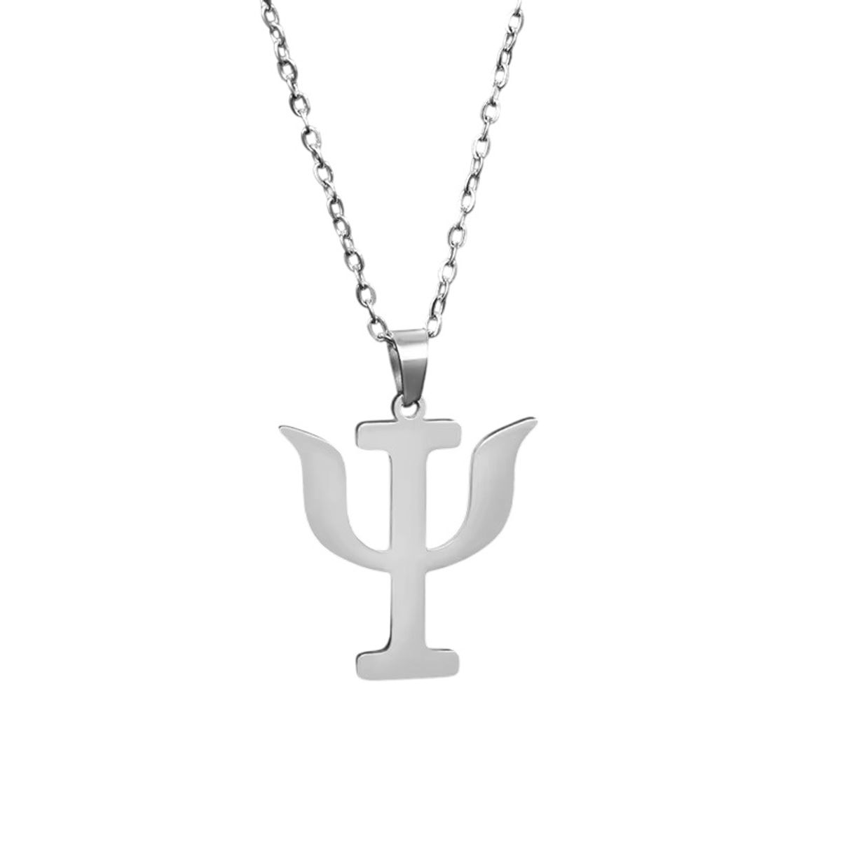 GENERICO - Collar símbolo psi psicología regalo psicólogo plateado