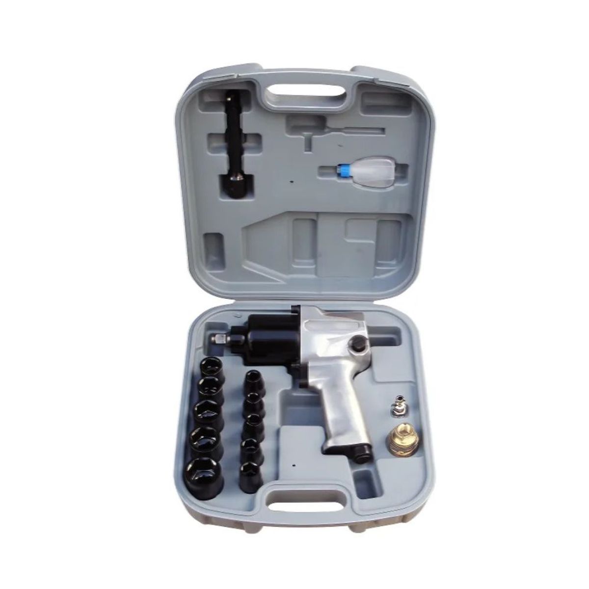 GENERICO - Kit Llave Neumática 5MM 1/2 con Maleta de 17 piezas