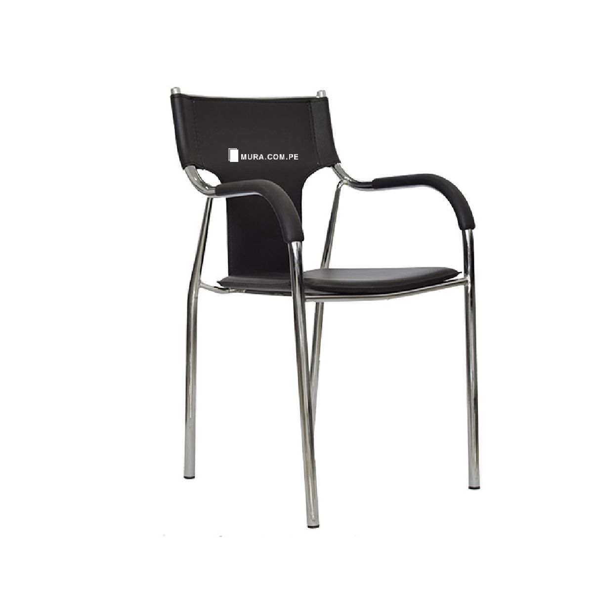 TU MESITA - Silla de Oficina Clásica Ipanema Cromada color Negro TU MESITA