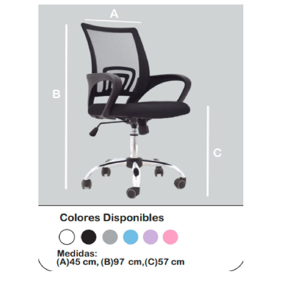 TU MESITA - Silla de Oficina Moderna Malcoy color Negro Giratoria TU MESITA