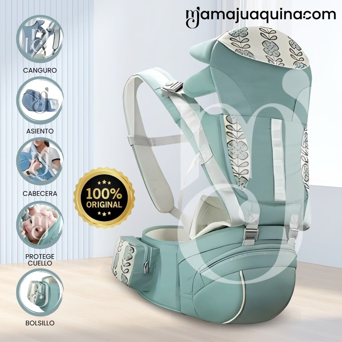 BABY - Canguro Ergonómico para Bebé «KANGÙ» Light Green