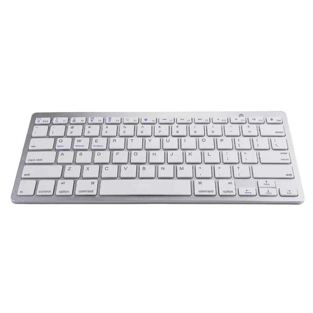 GENERICO - TECLADO BLUETOOTH INALAMBRICO  COLOR BLANCO/PLATEADO