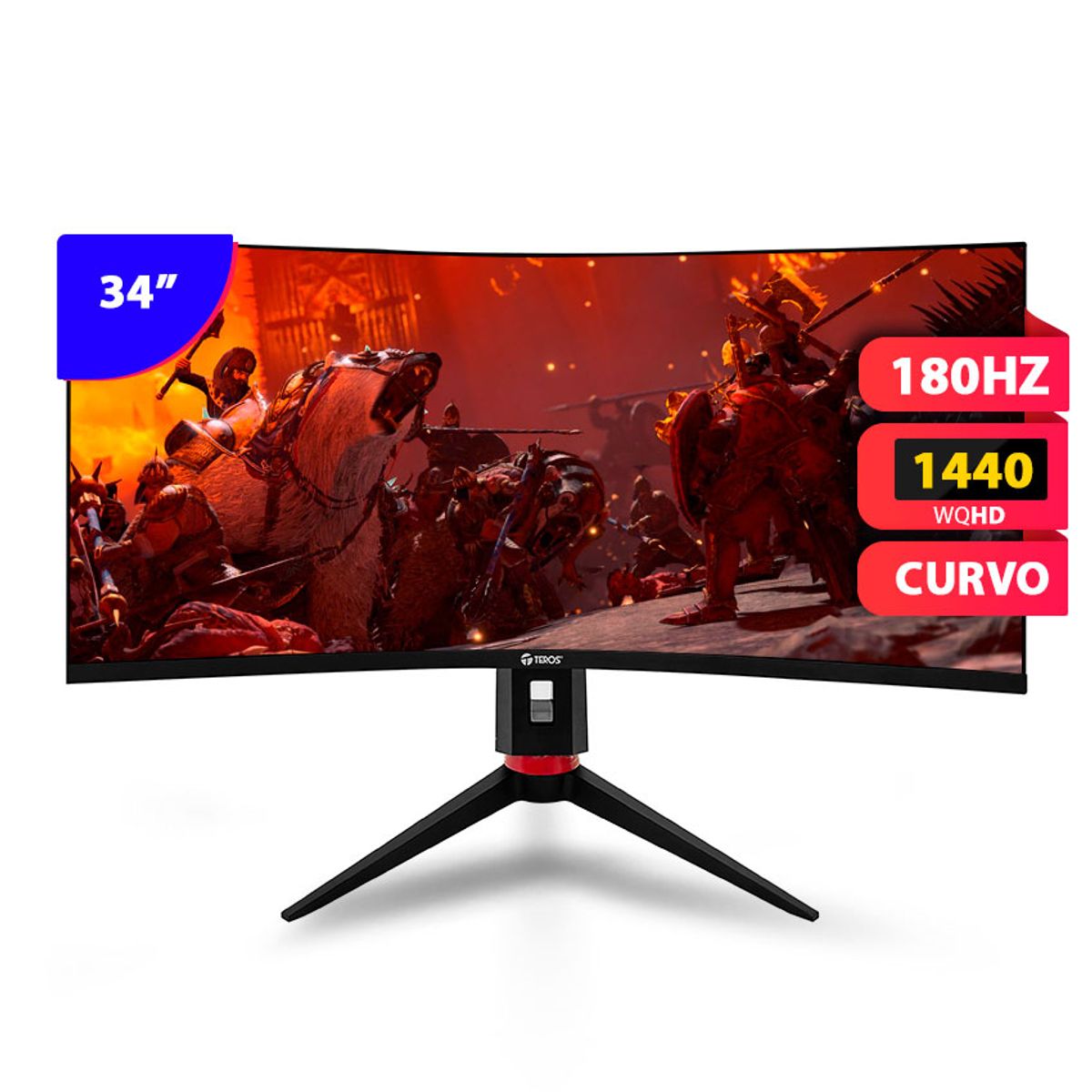 TEROS GAMING - Monitor Gamer Curvo TEROS TE-3411G de 34” WQHD 180Hz 1ms